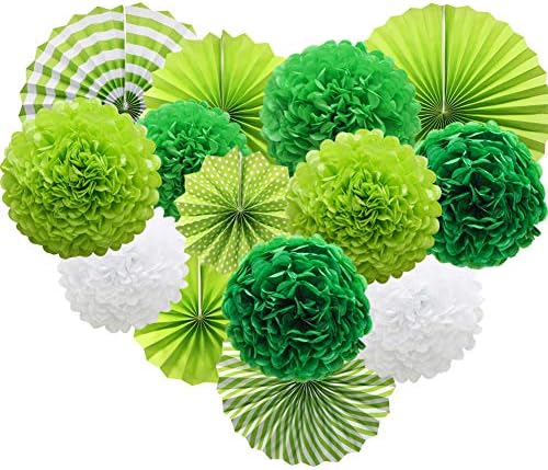 Green Hanging Paper Party Decorations Set