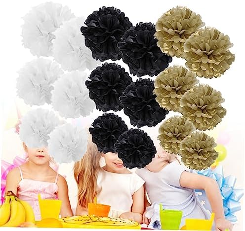 TOKIDNY 18pcs White Tissue Pom Poms for Party Decorations