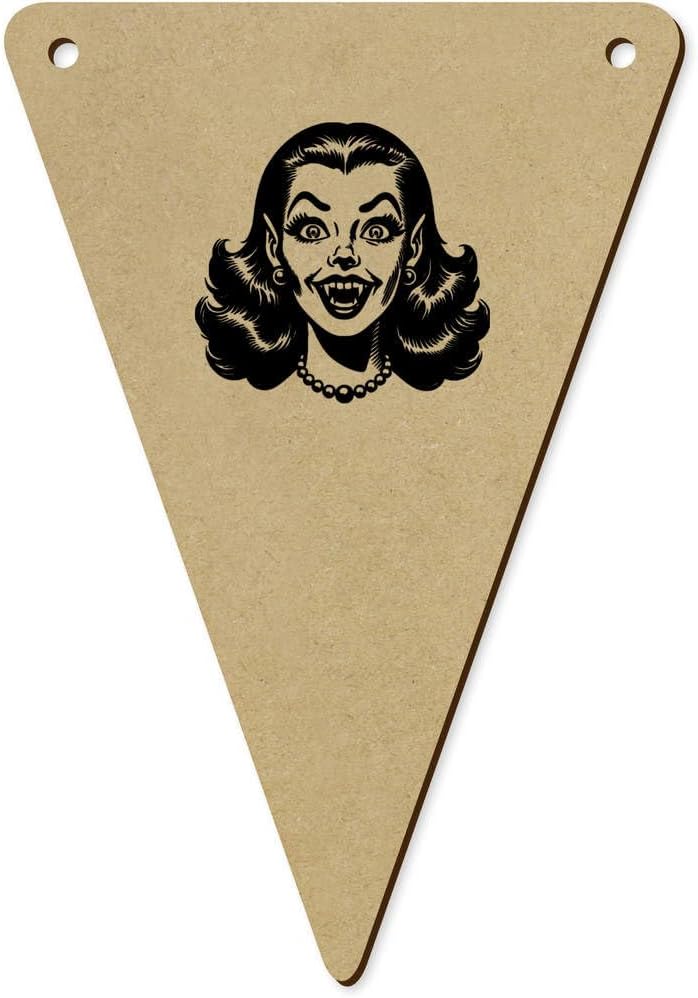 Funny Vampire Girl 5pcs Wooden Bunting Flags