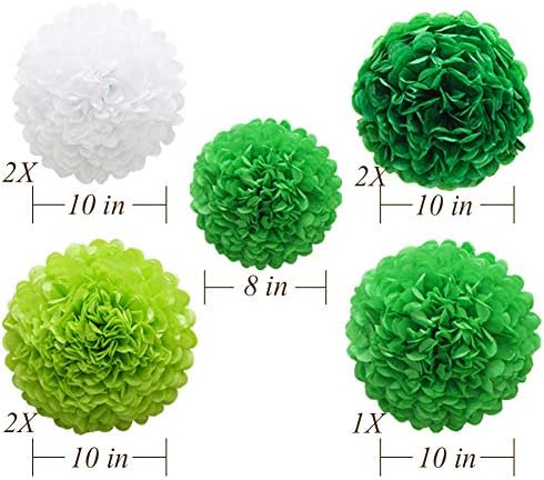 Green Hanging Paper Party Decorations Set