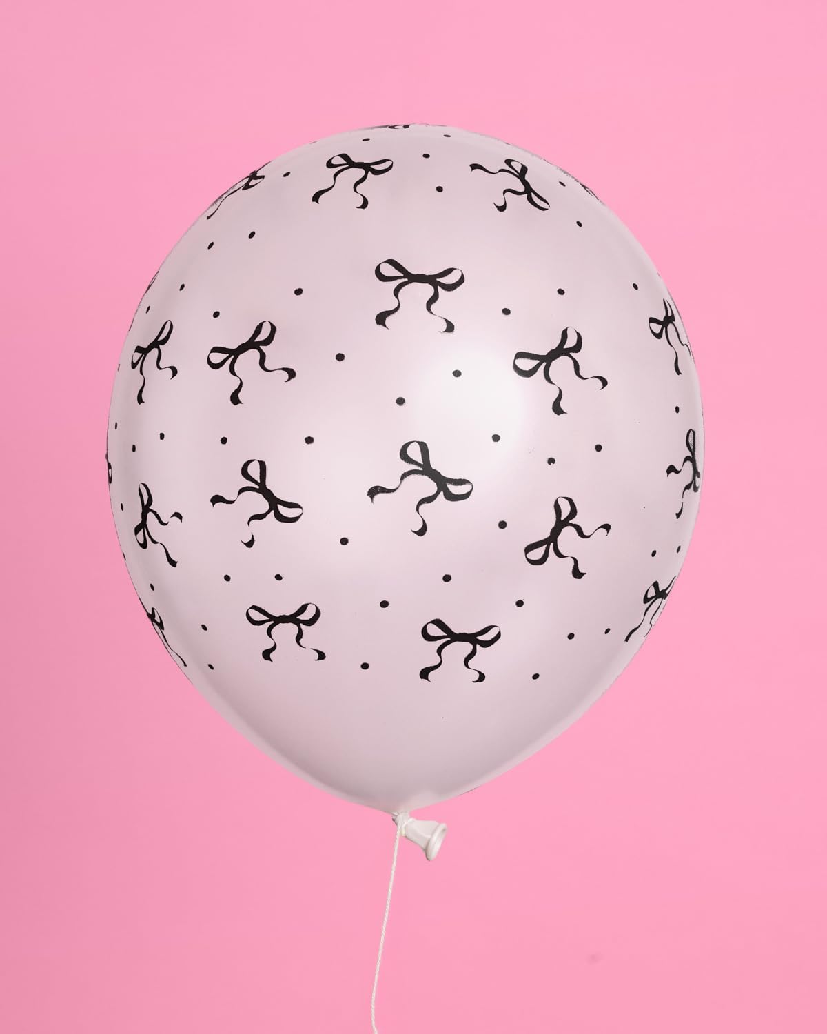 XO Fetti Black and White Bow Latex Balloons 24pk 12