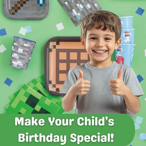 Unique 32 Minecraft Plates and Napkins Set