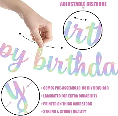 KatchOn Iridescent Happy Birthday Banner 10 Feet