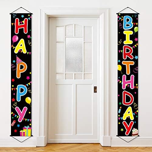 Tatuo Colorful Happy Birthday Door Banner Set