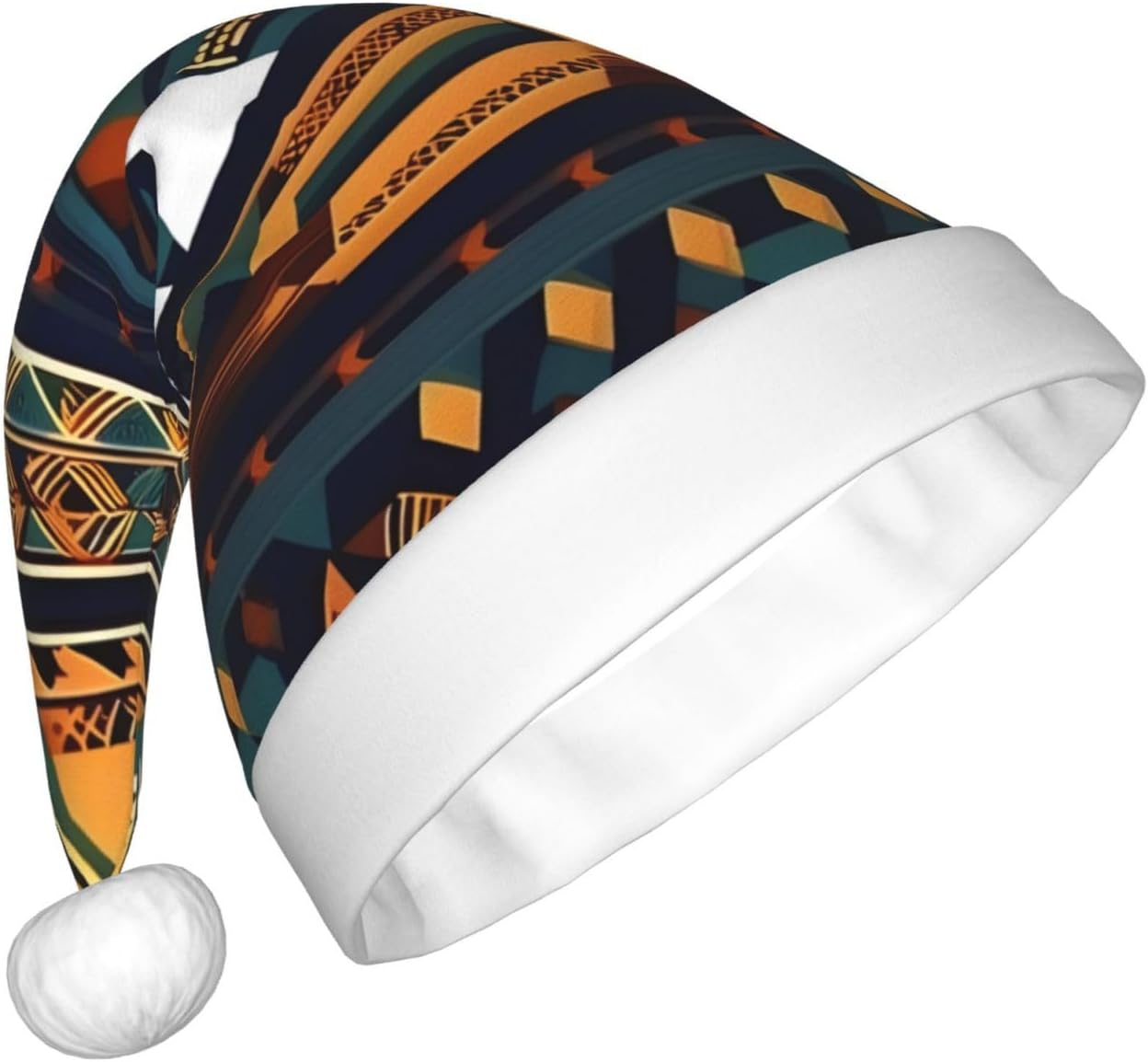QINZHENG Novelty Santa Hat with African Print for Women