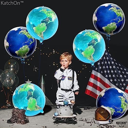 KatchOn 22 Inch Globe Balloons Pack of 6