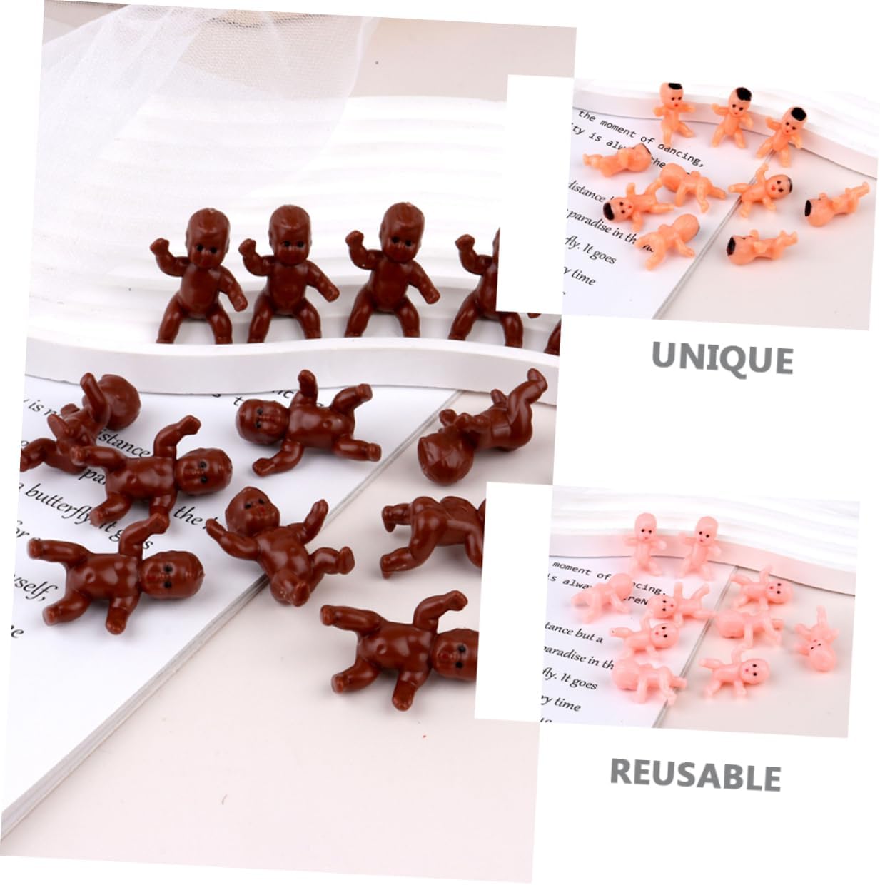 60pcs Mini Plastic Figurines for Parties and Decorations