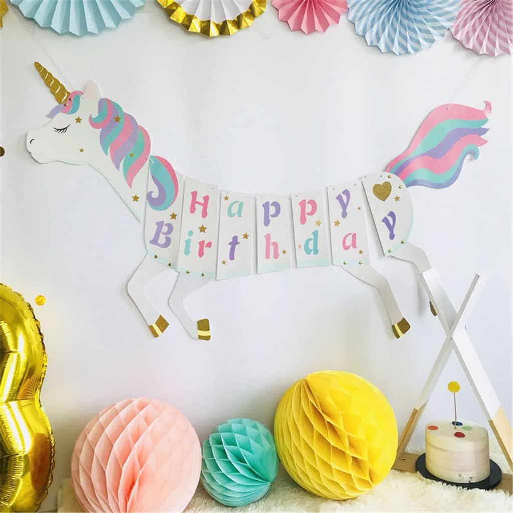 Unicorn Birthday Banner for Kids Party Decorations