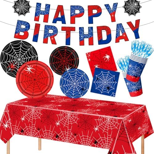 122pcs Spider Web Party Supplies Set for Halloween and Birthday