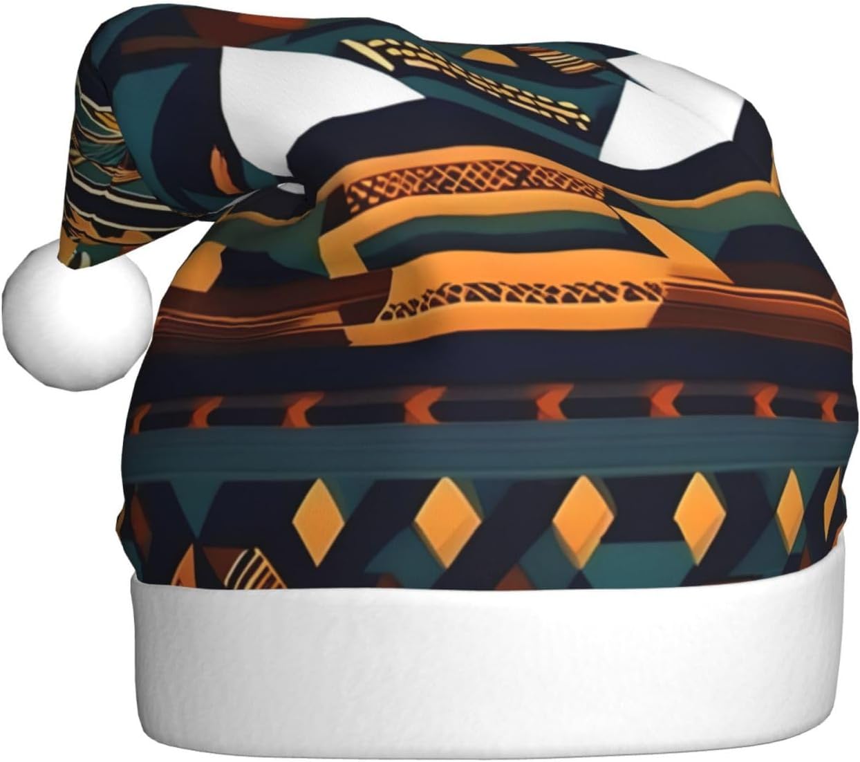 QINZHENG Novelty Santa Hat with African Print for Women