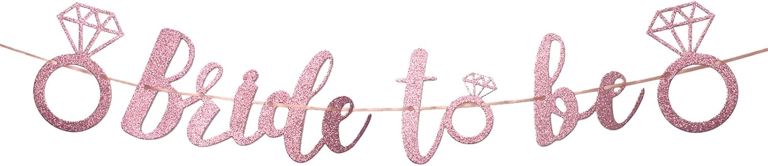 Bride to Be Banner Glitter Purple Wedding Decor