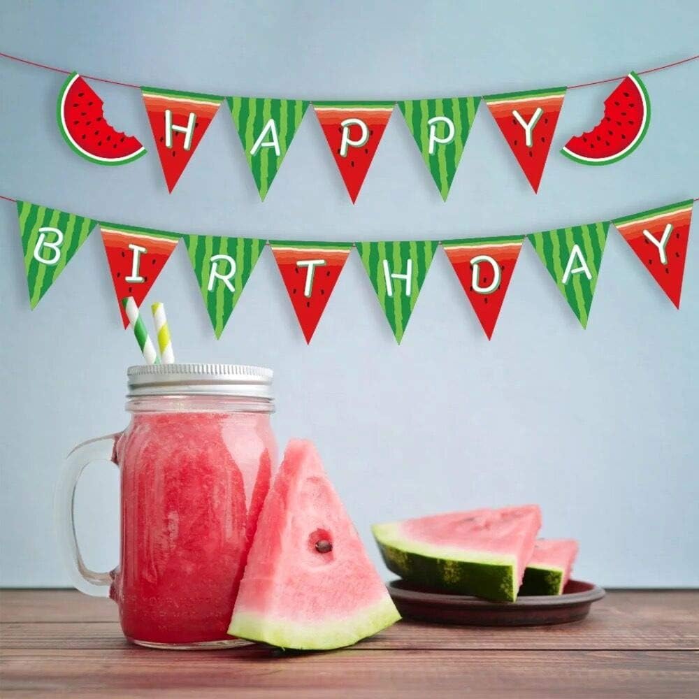One In A Melon Birthday Banner Decorations
