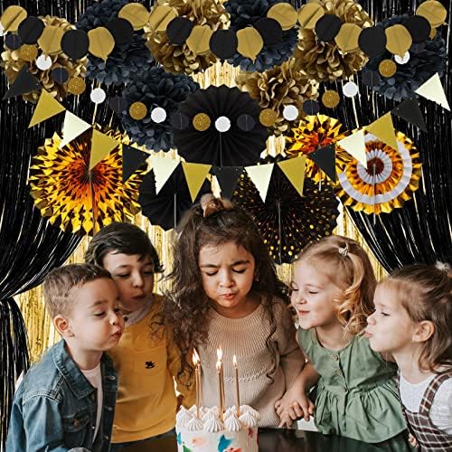 Zerodeco Gold and Black Party Decorations
