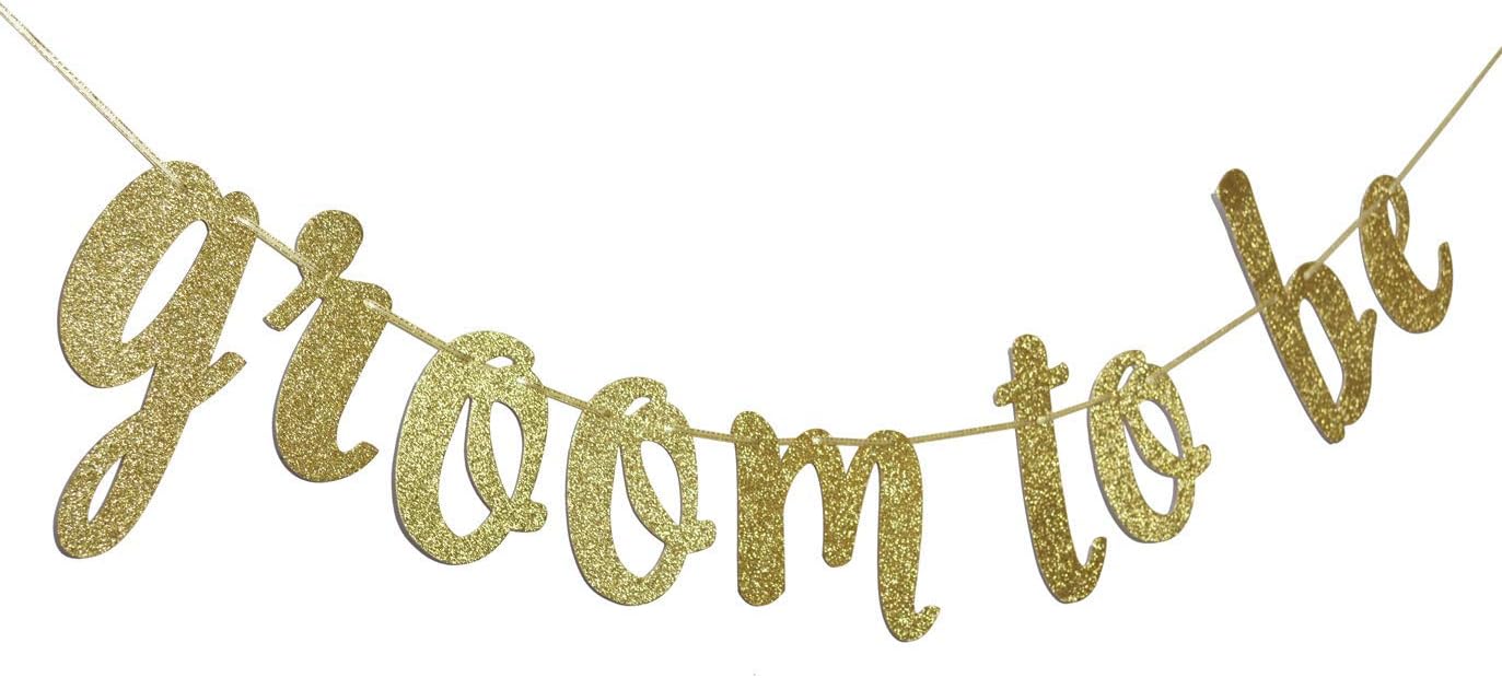 Qttier Gold Glitter Groom to Be Banner