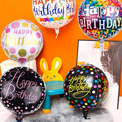 50 Piece Happy Birthday Foil Balloons Set with 12 Designs