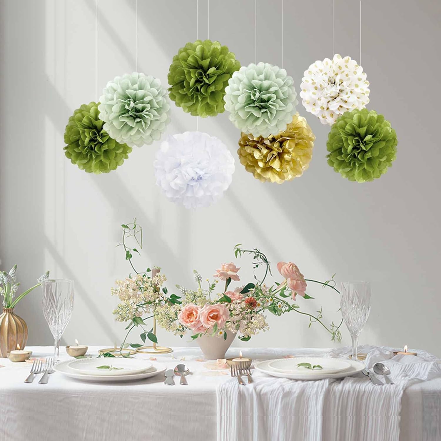 ANSOMO Tissue Paper Pom Poms Party Decorations