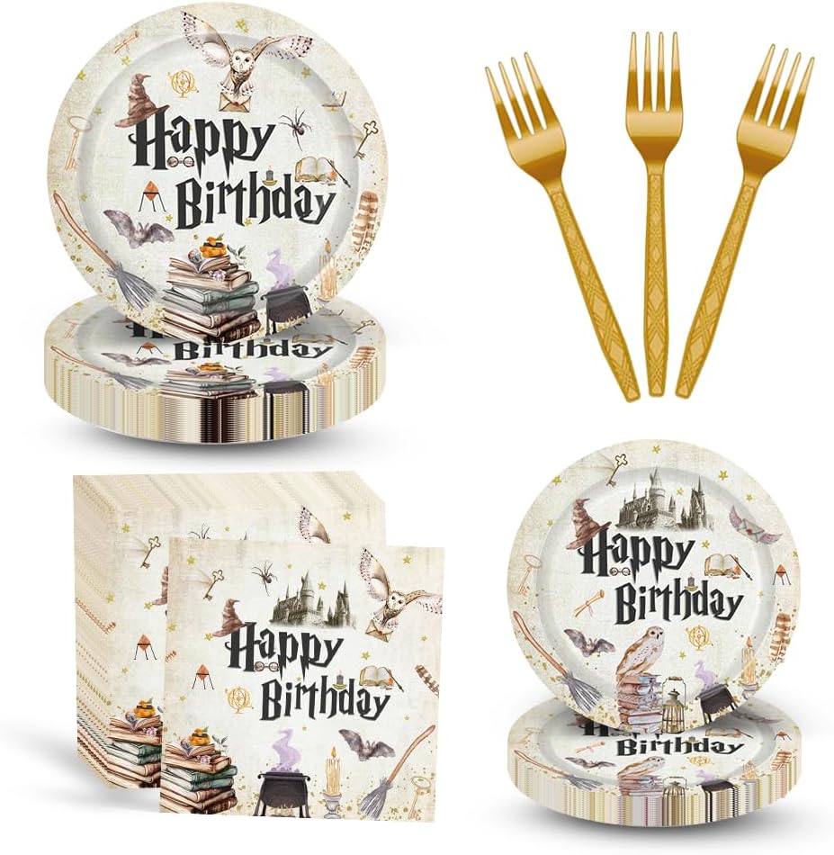 96PCS Magical Wizard Party Tableware Set