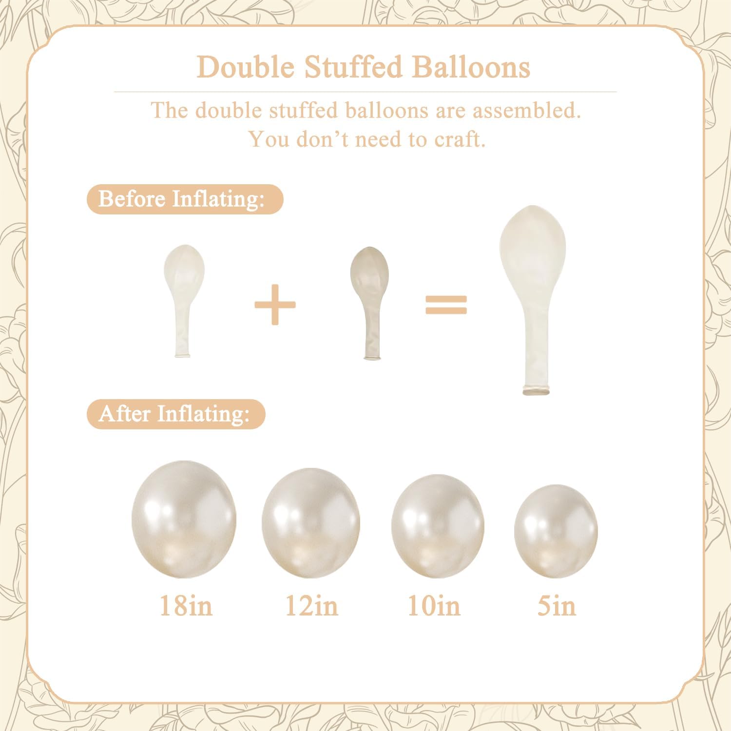 Pearl White Balloon Arch Kit 101Pcs Professional Decoration