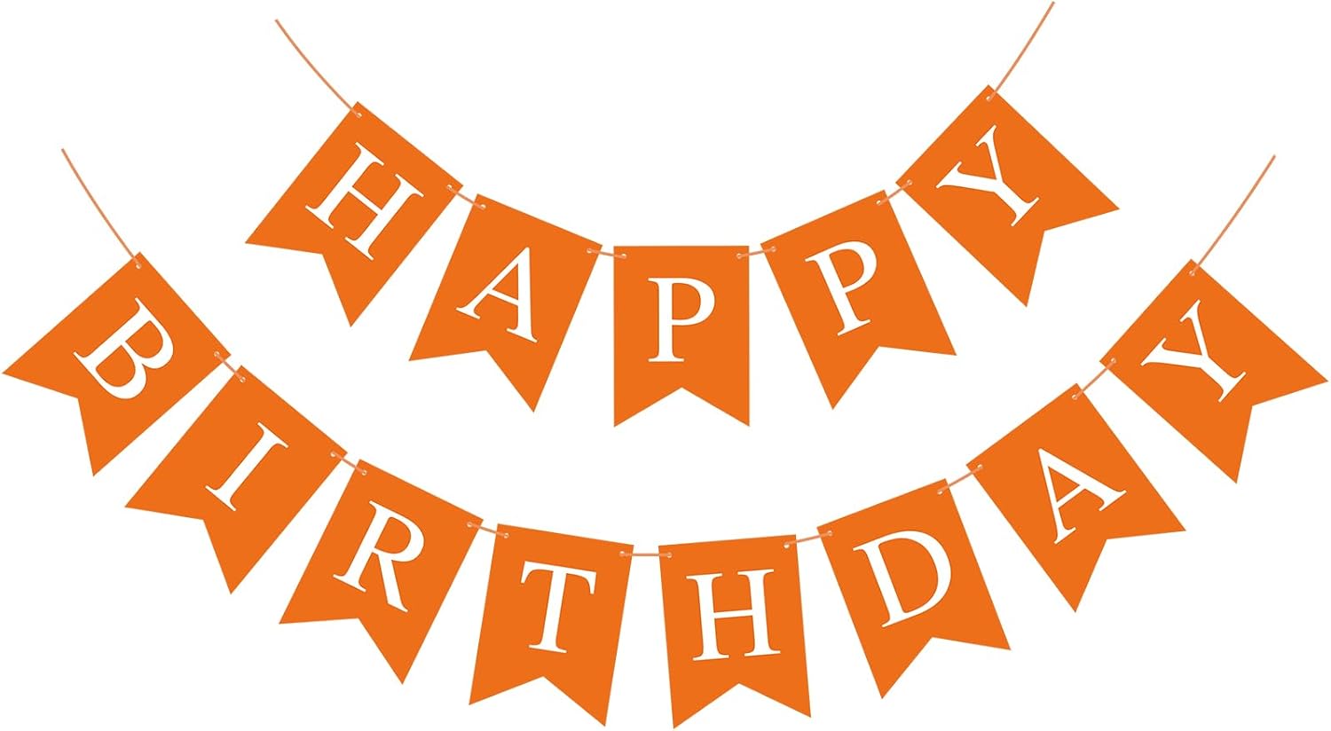 Orange Happy Birthday Bunting Banner Garland for Kids and Adults