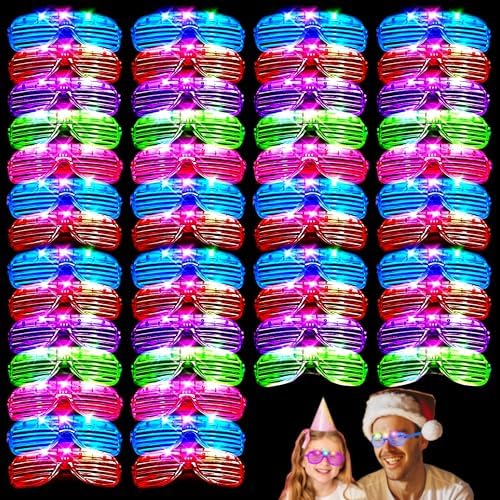 40 Pack LED Glow Glasses for Kids and Adults