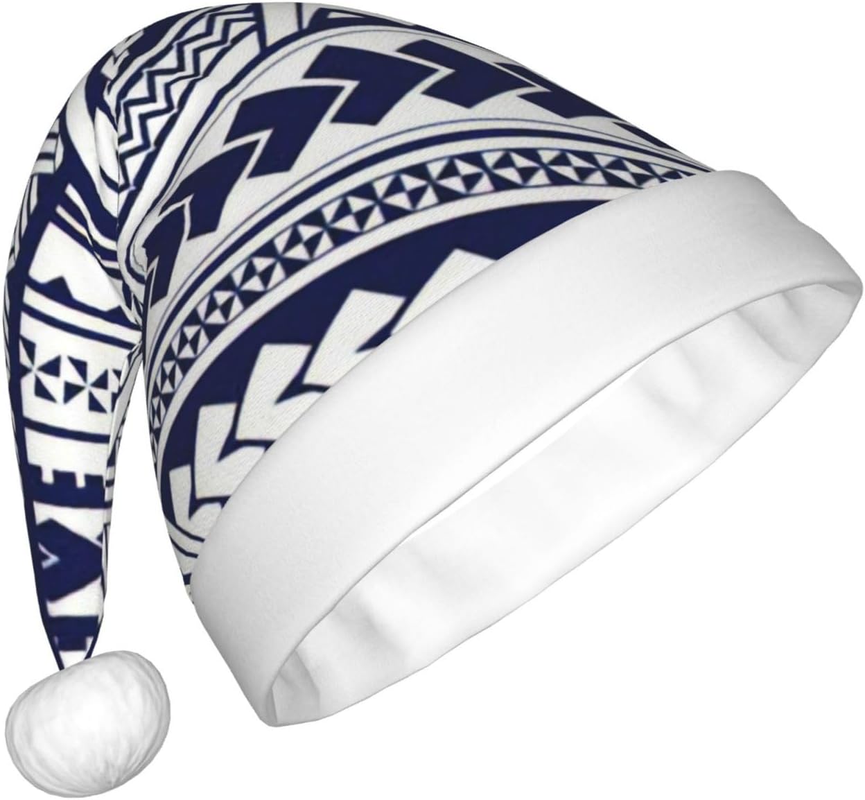 QINZHENG Blue Polynesian Tribal Santa Hat for Women