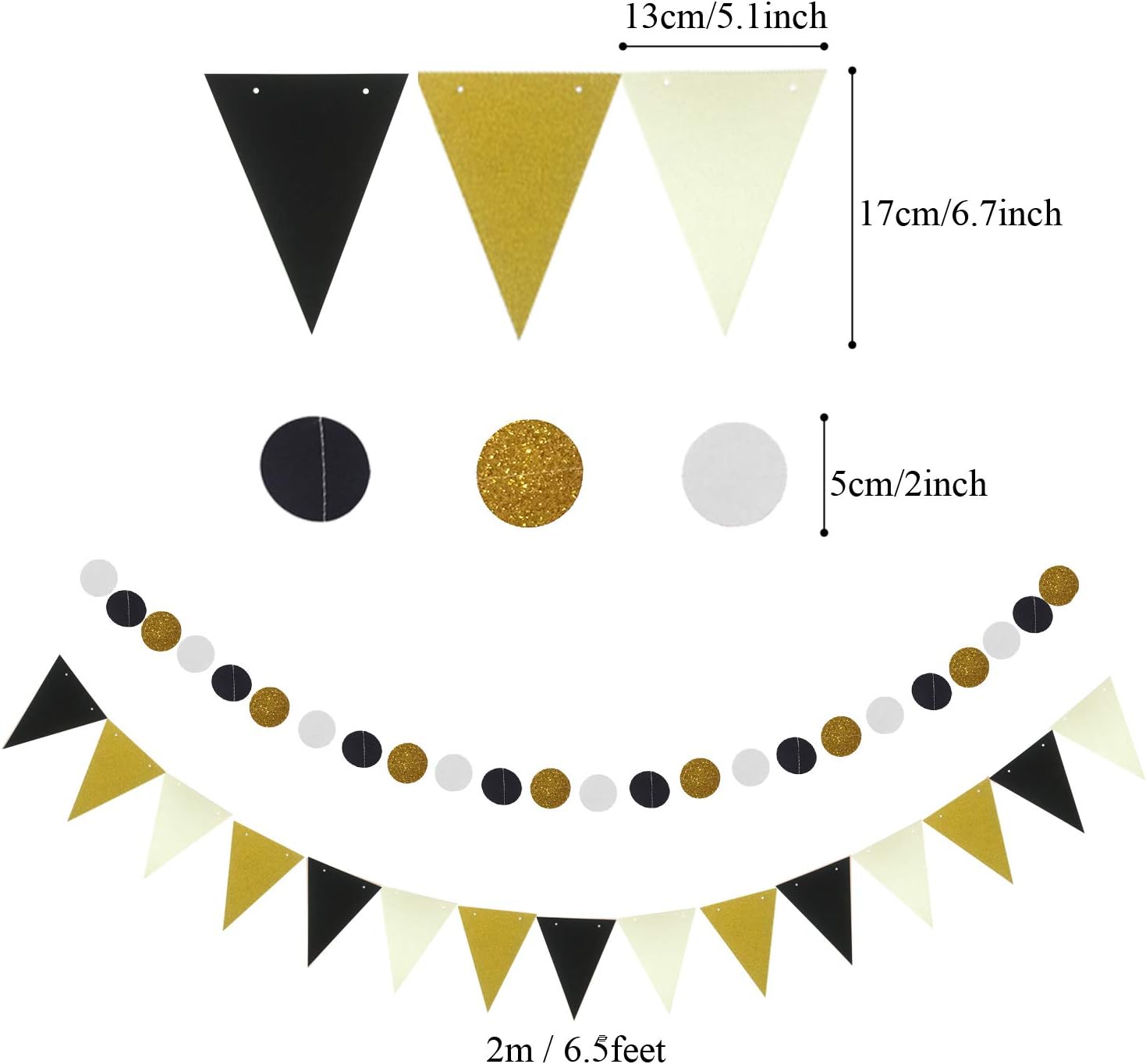 ZERODECO Black and Gold Party Decor Kit