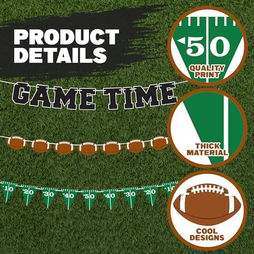 ArtCreativity Football Banner Decoration Set of 3