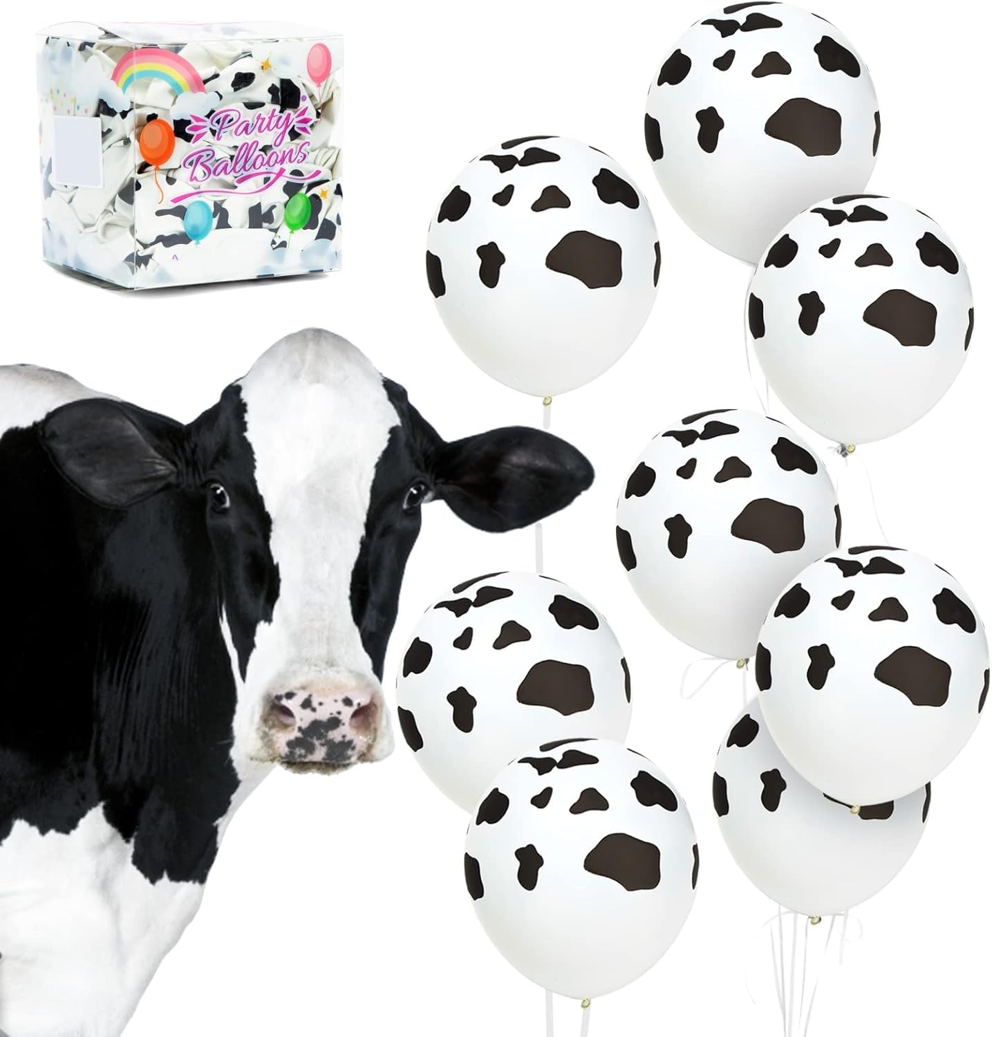 Lovestown 100PCS Cow Print Balloons for Party Decorations