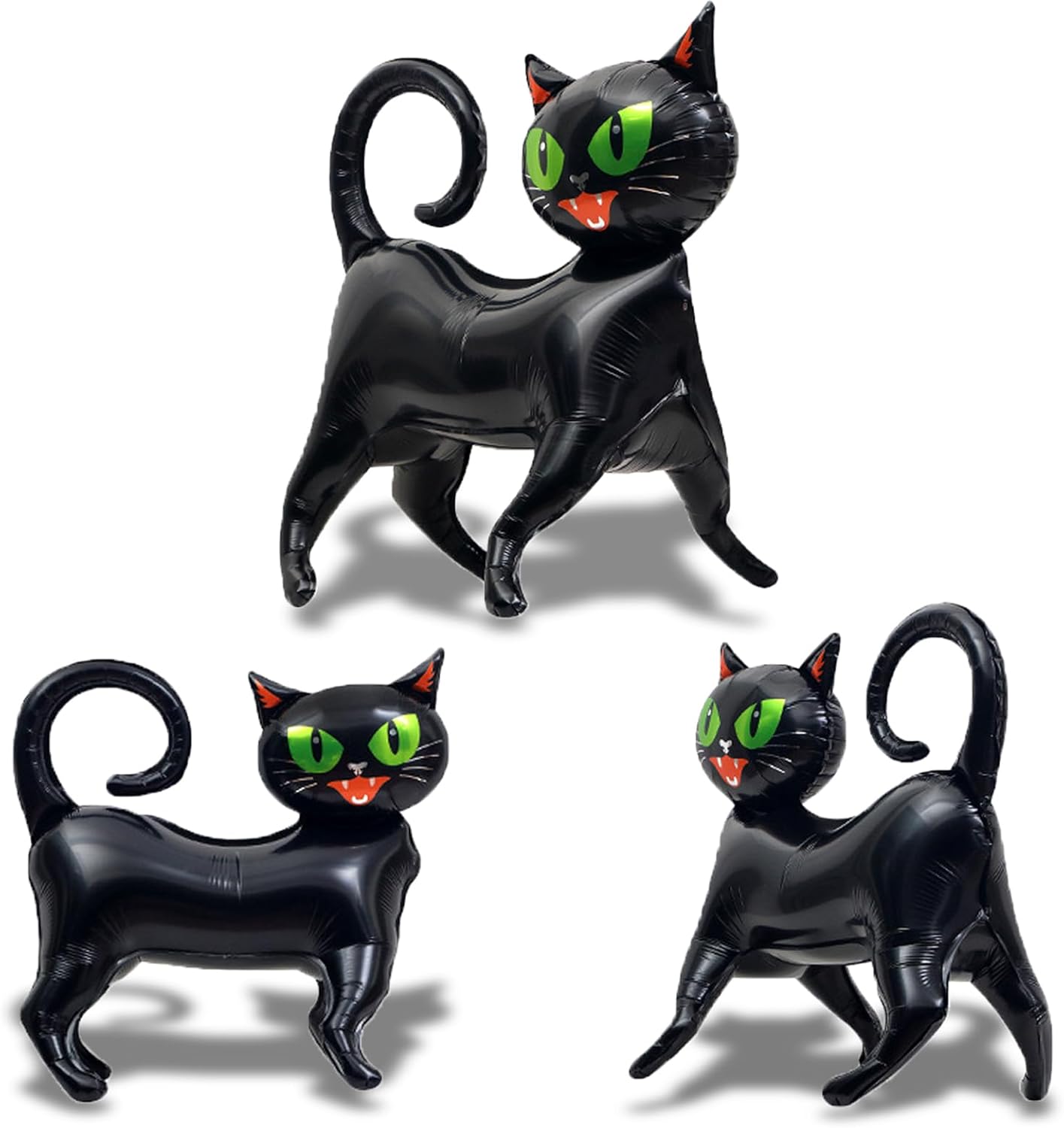 3pcs Black Cat Balloon 3D Standing for Party Decorations