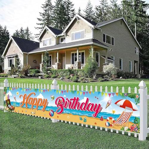 Large Summer Beach Birthday Banner 118 x 20 Inches