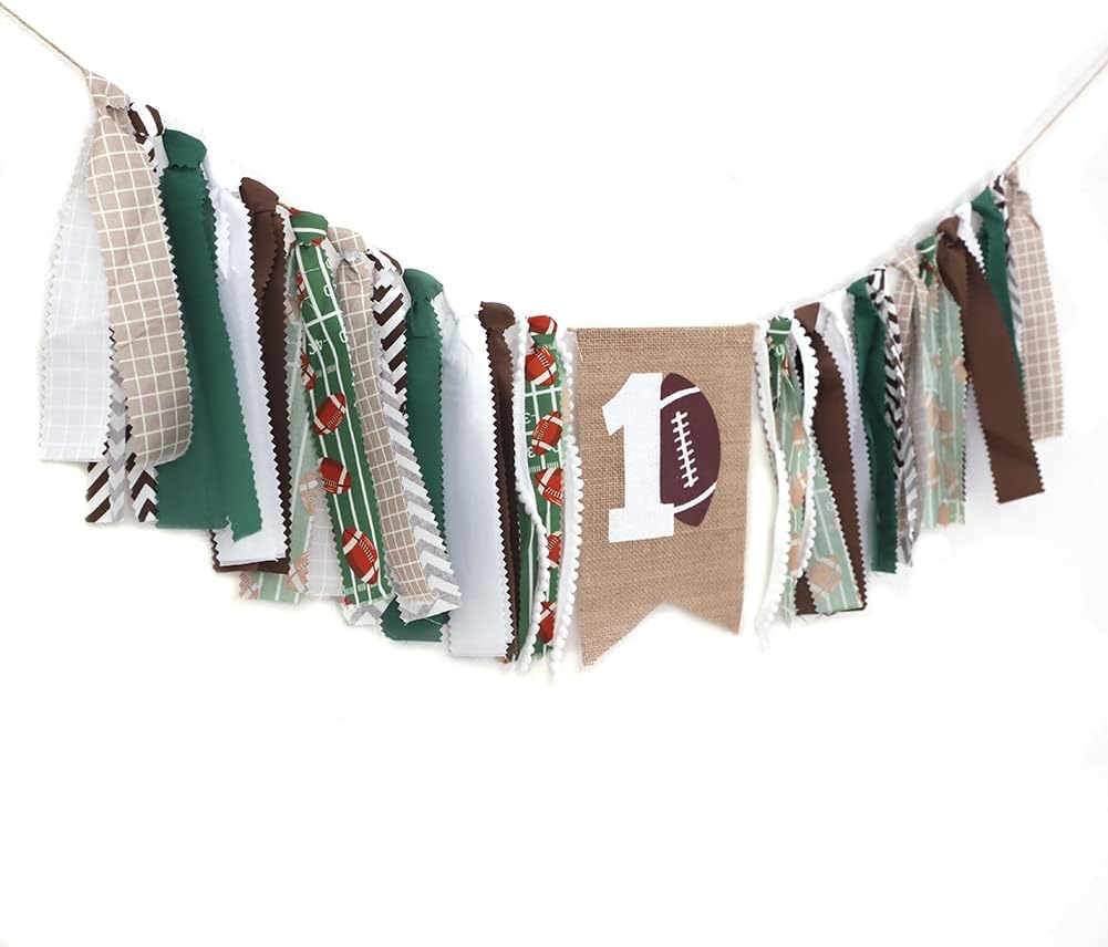 Football 1st Birthday High Chair Banner for Boy