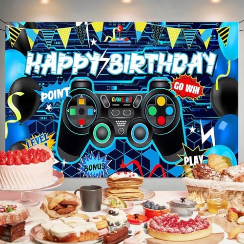 Gaming Birthday Backdrop Banner 708 x 472 Inches