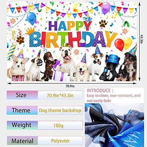 Tatuo Dog Happy Birthday Backdrop Banner
