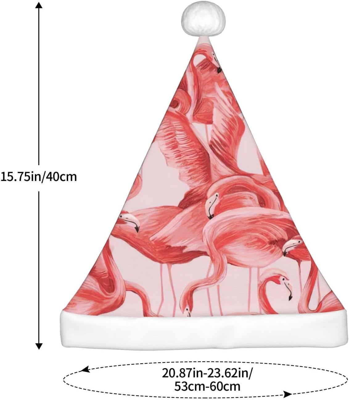 Flamingo Print Personalized Santa Hat for Women Adult