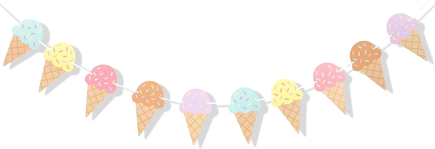 Ice Cream Birthday Banner for Kids and Family