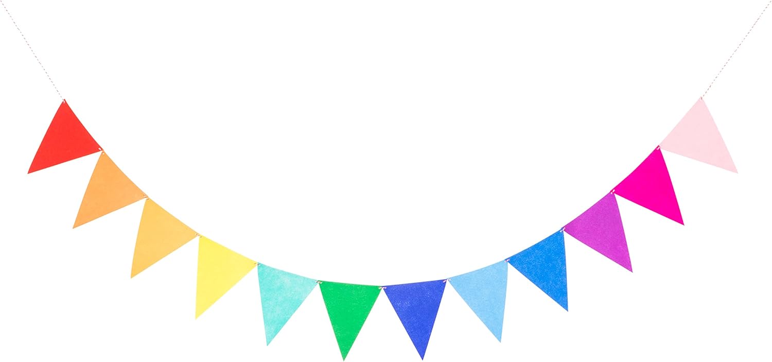 LOVENJOY 2 Rainbow Banners Felt Bunting Decorations