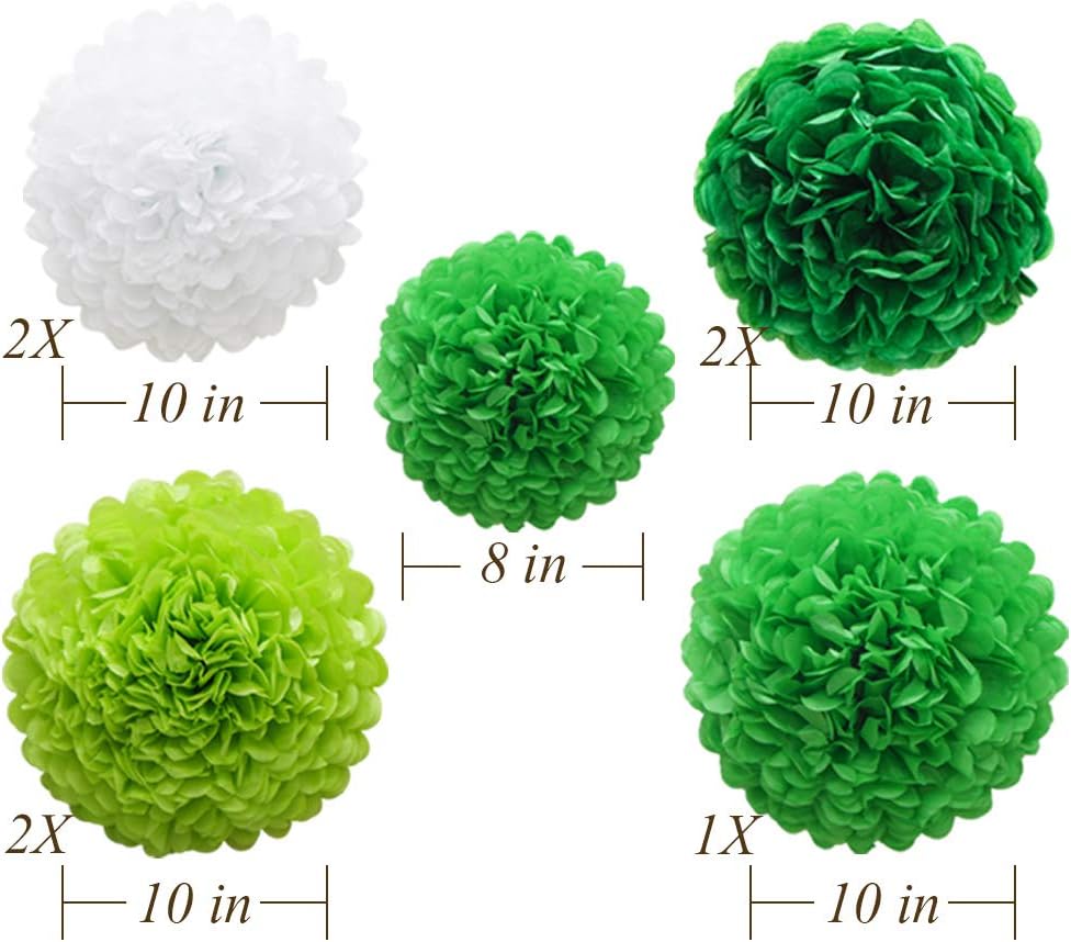 Green Hanging Paper Party Decorations Set
