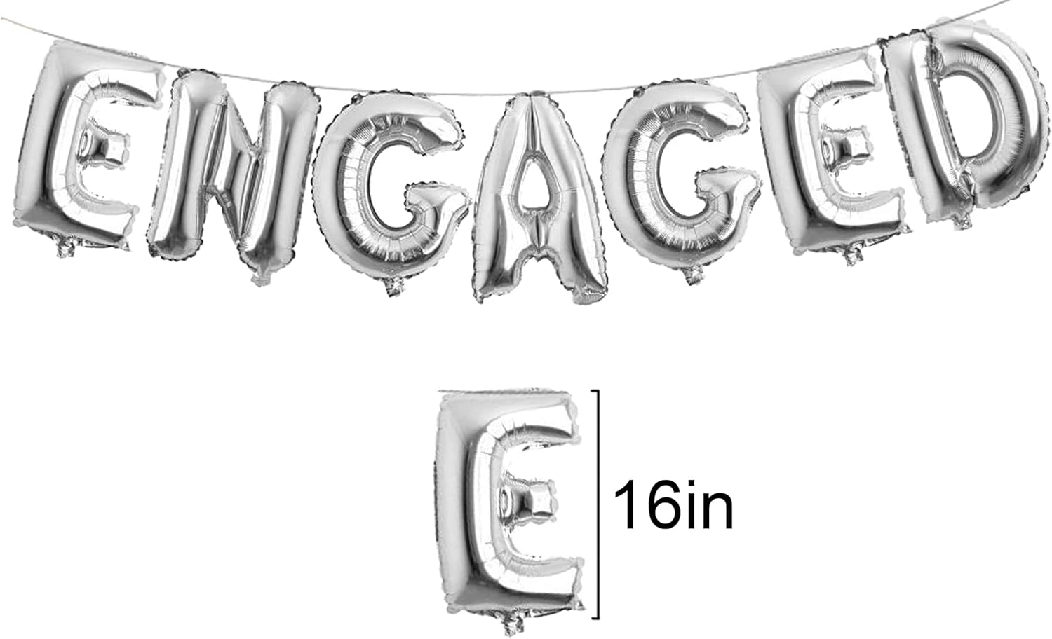 Engaged Silver Party Balloons 16 Inch Engagement Decorations