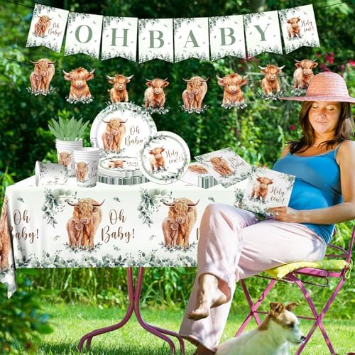 Highland Cow Birthday Decorations 142Pcs Party Set