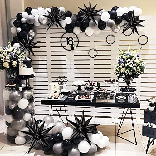 Moukiween 60 Pcs Black Star Balloons for Party Decorations
