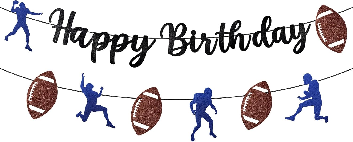 Football Birthday Banner Decorations for Boys Men
