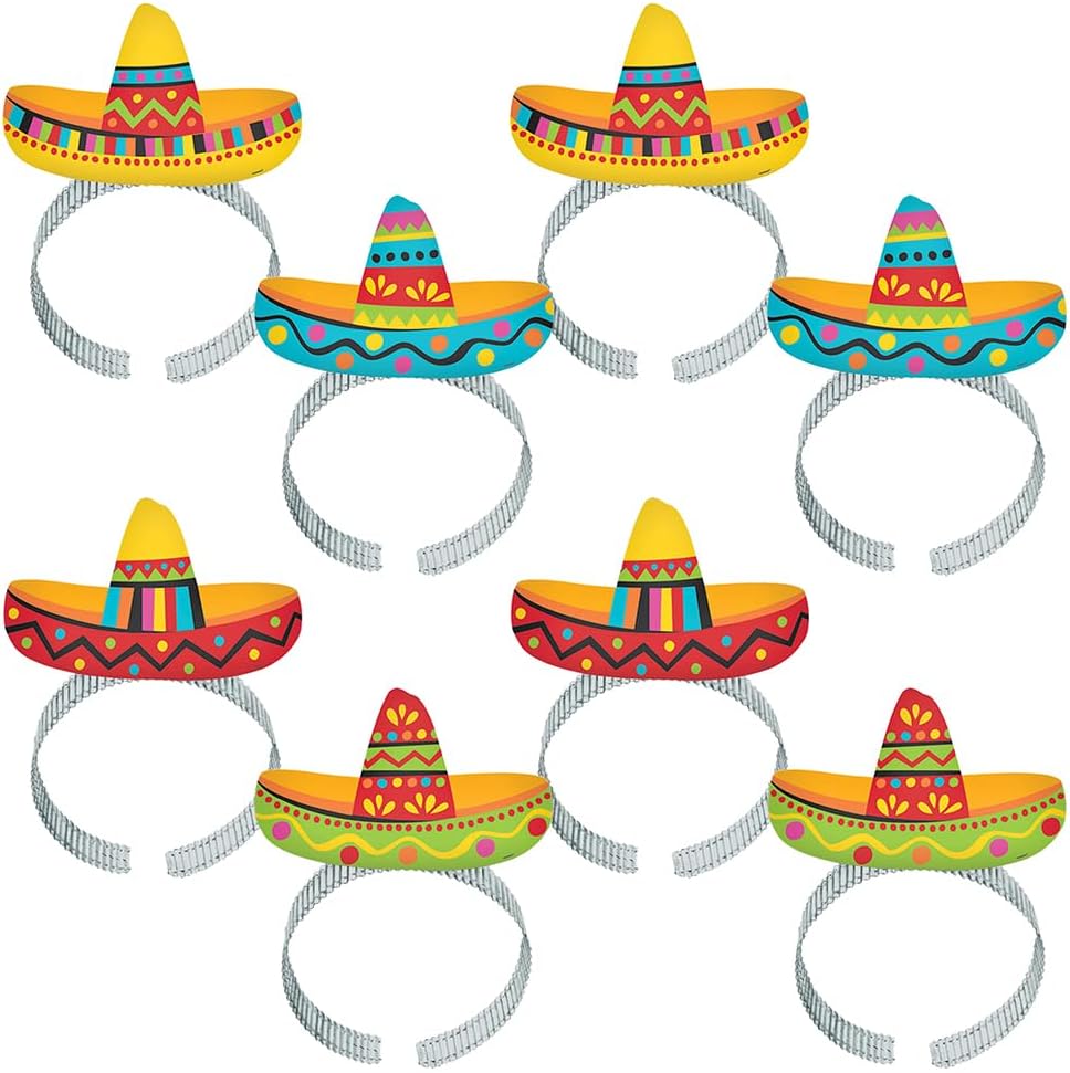 Amscan Fiesta Cinco De Mayo Plastic Sombrero Headbands 1