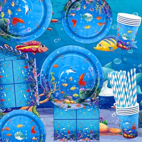246 Pack Under the Sea Party Supplies Set for 20 Guests