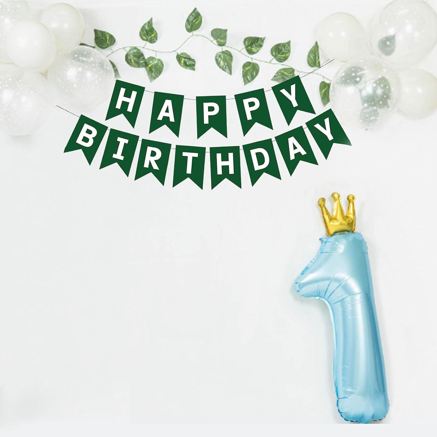 Green Happy Birthday Banner for Adults and Kids