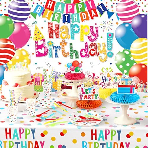 Happy Birthday Decorations 170pcs Party Supplies Kit