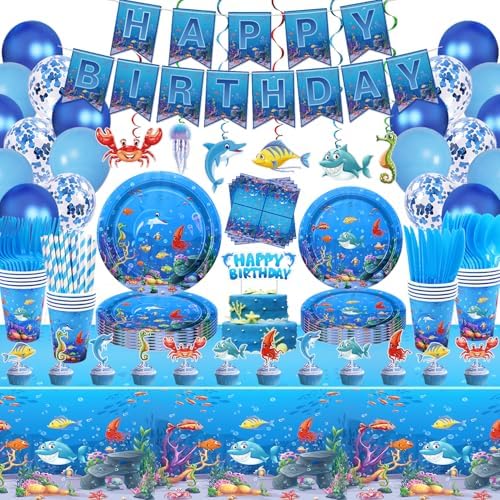 246 Pack Under the Sea Party Supplies Set for 20 Guests