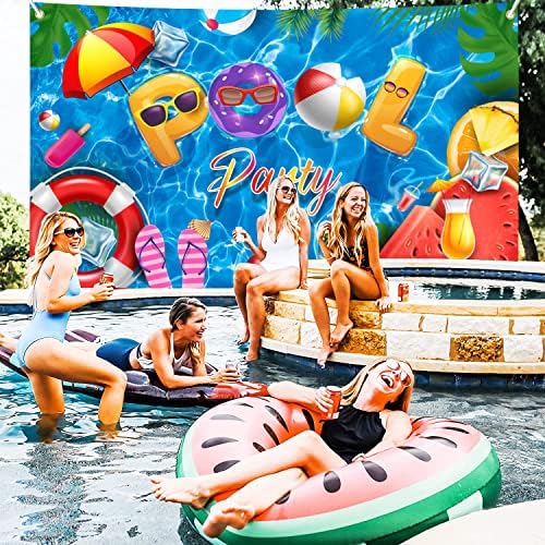 Swimming Pool Party Backdrop Banner for Decorations and Photography