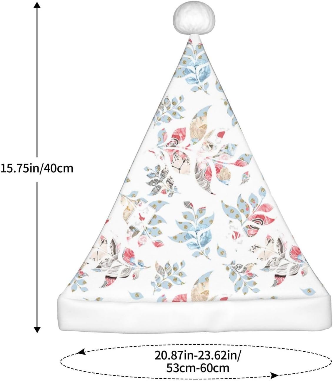 QINZHENG Wildflower Santa Hat for Women