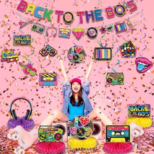 Blosssound 27 Pcs 80s 90s Party Decorations