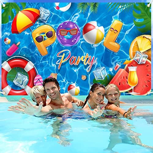 Swimming Pool Party Backdrop Banner for Decorations and Photography